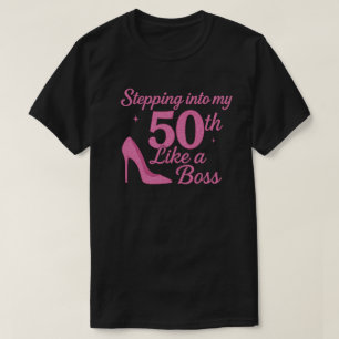 Camiseta Entrando nos 50 Anos de Idade Como Chefe 