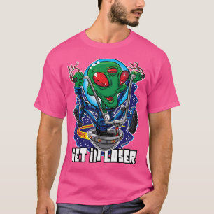 Camiseta Entrar No Ufo Da Alienígena Perdedora Com Barras D
