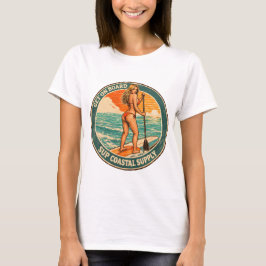 Camiseta Entre A Bordo SUP Pinup Paddleboard Retro Surf Sho