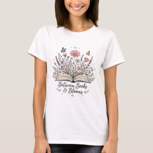 Camiseta Entre livros e flores amante de livros leitor