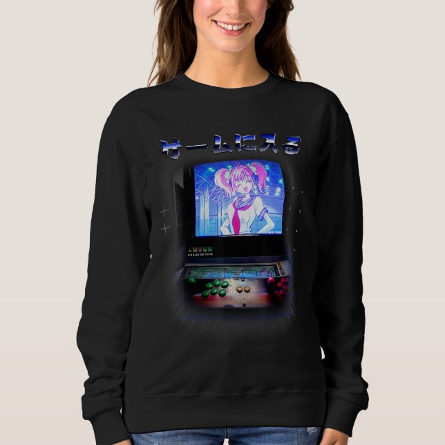 Camiseta Entre No Jogo Retro Cyberpunk Lofi Gamer Arcade S (Frente)