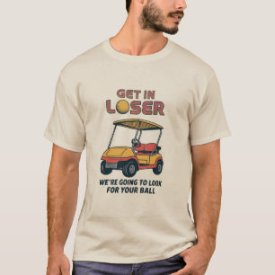 Camiseta Entre Perdedor Vintage Engraçado Carrinho de Golfe