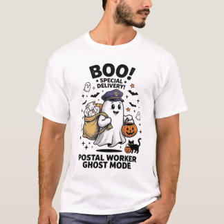 Camiseta Entrega de Halloween no Modo Fantasma do Trabalhad