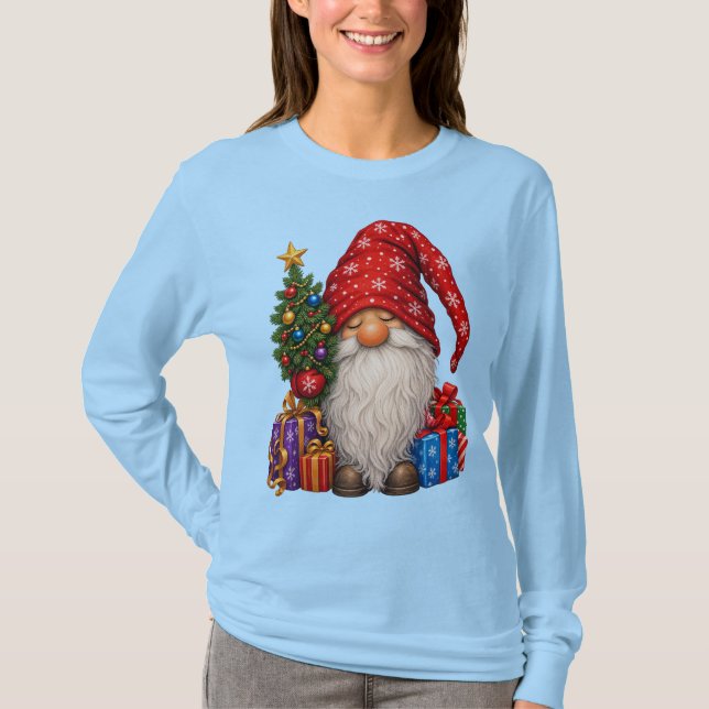 Camiseta Entrega de Tomte de Yule Presenteado (Frente)