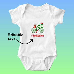 Camiseta Entrega do ciclista de natristmas de texto persona