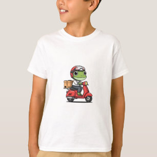 Camiseta Entregador de Sapo Scooter Capacete Vermelho Crian