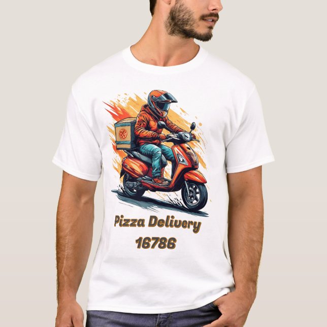 Camiseta Entregador em Scooter Moderna (Frente)