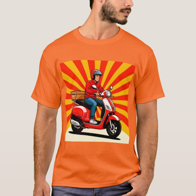 Camiseta Entregador em Scooter Moderna (Frente)