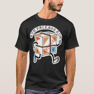 Camiseta entregar o presente de execução de pacote