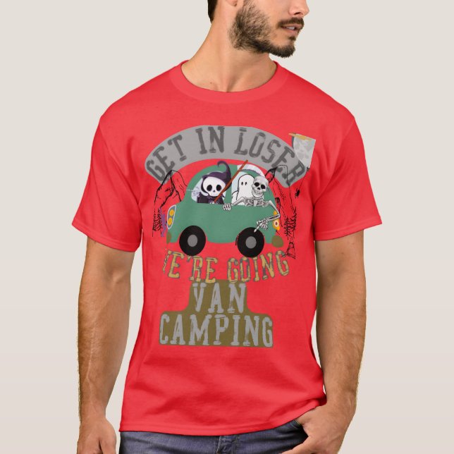 Camiseta Entrepe perdedor, vamos acampar de van amigo (Frente)