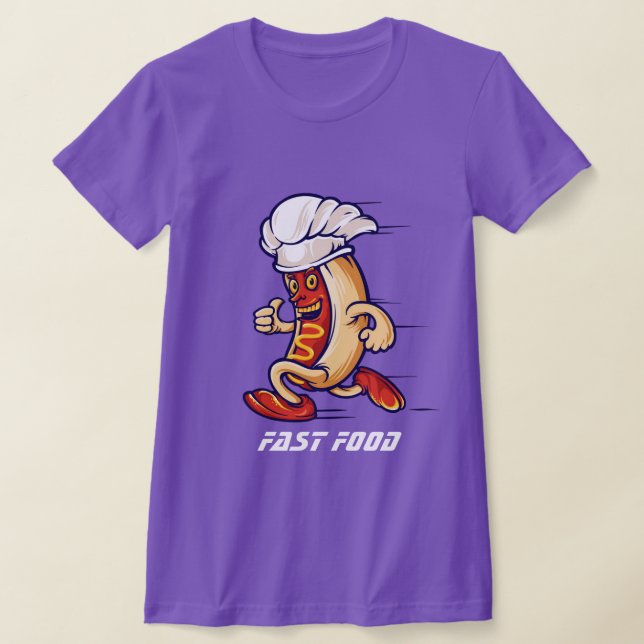 Camiseta Entretenimento engraçado futebol FAST COMIDA HOT D (Postura )
