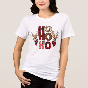 Camiseta Entrevista Festiva com Reindeer Trio de Natal