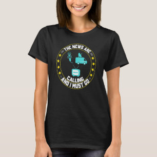 Camiseta Entrevistas com o News Reporter Microphone Camera
