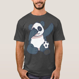 Camiseta Entusiasmado Dabbing Panda Bear Jogador de Futebol