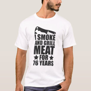 Camiseta Entusiasmo De Mens Griling - 76.º Aniversário - Fu