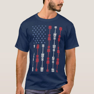 Camiseta Entusiasmo Musculoso do Carro de Pavilhão Patrióti
