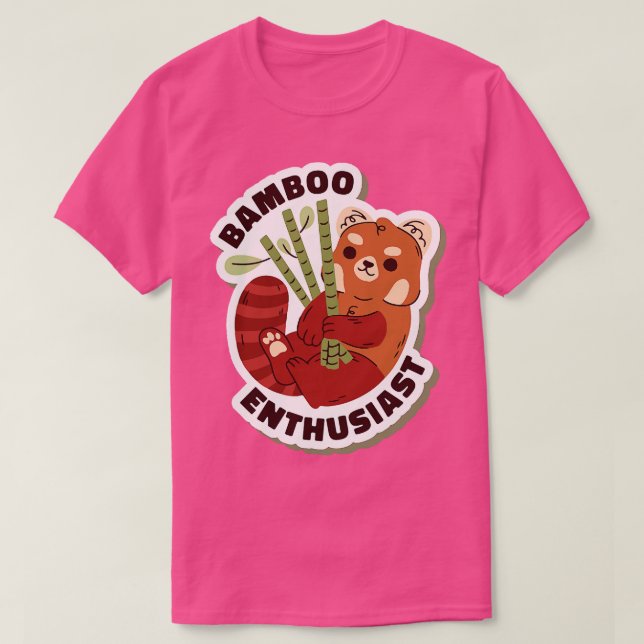 Camiseta Entusiasta Bamboo - Panda Vermelha (Frente do Design)