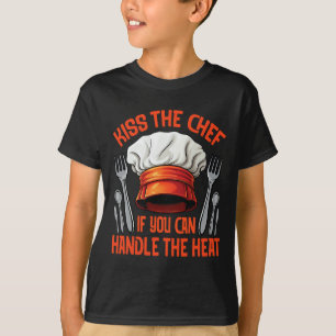 Camiseta Entusiasta da Culinária Beijo de Chef Grelhando De