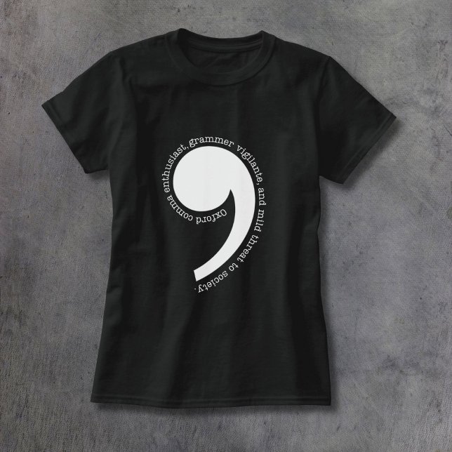 Camiseta Entusiasta da Vírgula de Oxford (Criador carregado)