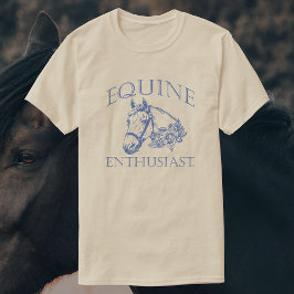 Camiseta Entusiasta de Equinos | Cavalo Vintage Azul