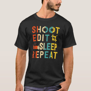 Camiseta Entusiasta de Fotografias de Repetição de Edição d