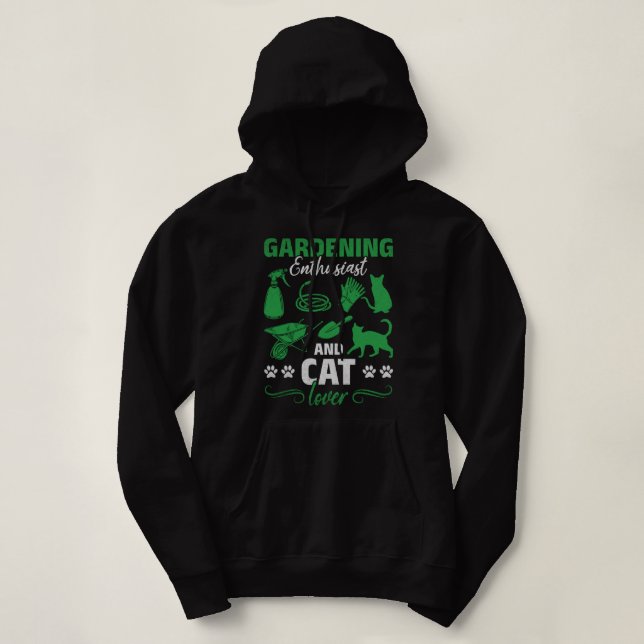 Camiseta Entusiasta De Jardim E Jardineiro De Gato (Frente do Design)