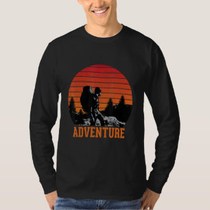 Camiseta Entusiasta de Montanha do Backpacker da Retro Adve