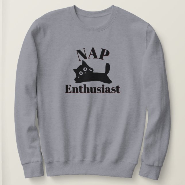 Camiseta Entusiasta de Nap de Gato Bonito (Frente do Design)