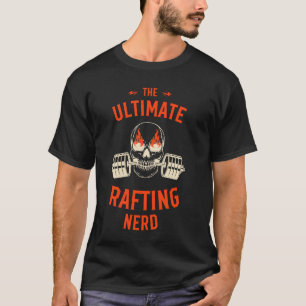 Camiseta Entusiasta de Rafting Caveira Flamejante Haltere L