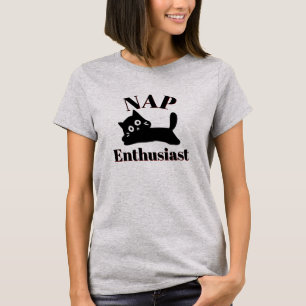 Camiseta Entusiasta de Soneca de Gato Fofo