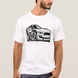 Camiseta Entusiasta do Carro de Arte Mustang Shelby Toon