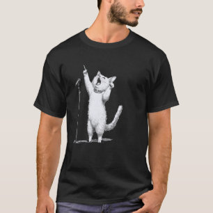 Camiseta Entusiasta do Microfone de Gato Cantante