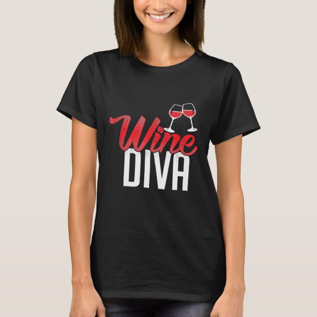 Camiseta Entusiasta do Vinho Diva (Frente)
