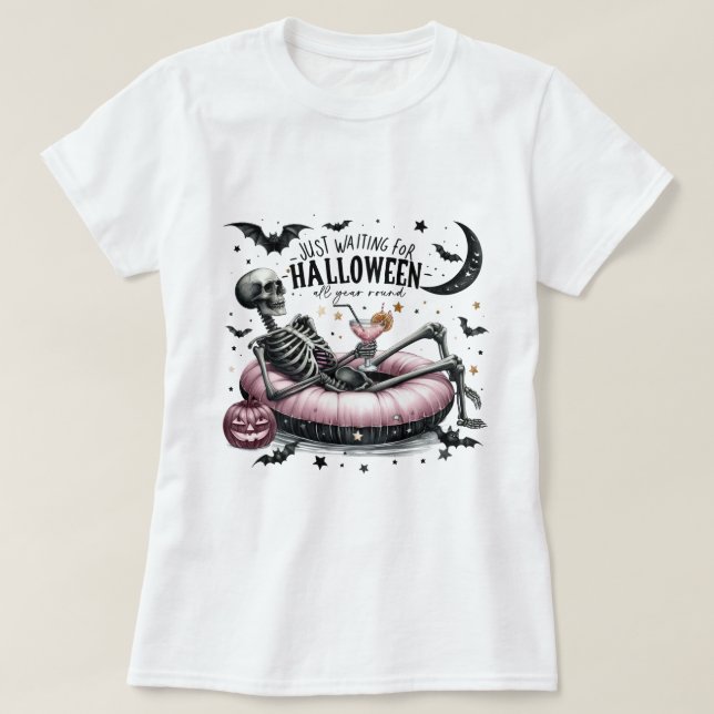 Camiseta Entusiasta Eternal Halloween Adorável (Frente do Design)