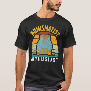 Camiseta Entusiasta Numismata Antigo   Colecionador de Moed