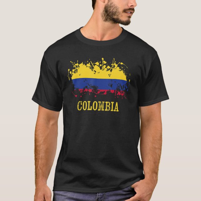Camiseta Entusiastas colombianos pela Colômbia e Colômbia (Frente)
