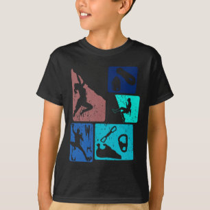 Camiseta Entusiastas Divertidos de Escalada de Rocha Boulde