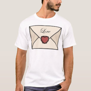 Camiseta Envelope de Carta de Amor Fofo