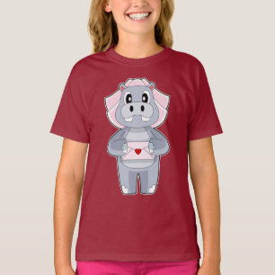 Camiseta Envelope de Casamento da Noiva Hipopótamo