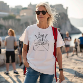 Camiseta Envelope Floral - Arte de Linha