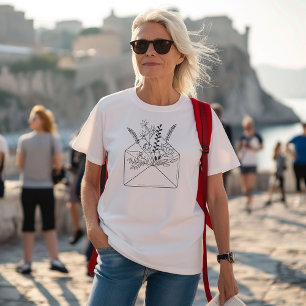 Camiseta Envelope Floral - Arte de Linha