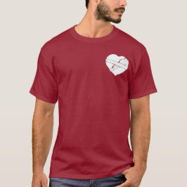 Camiseta Enviando um desenho de coração partido