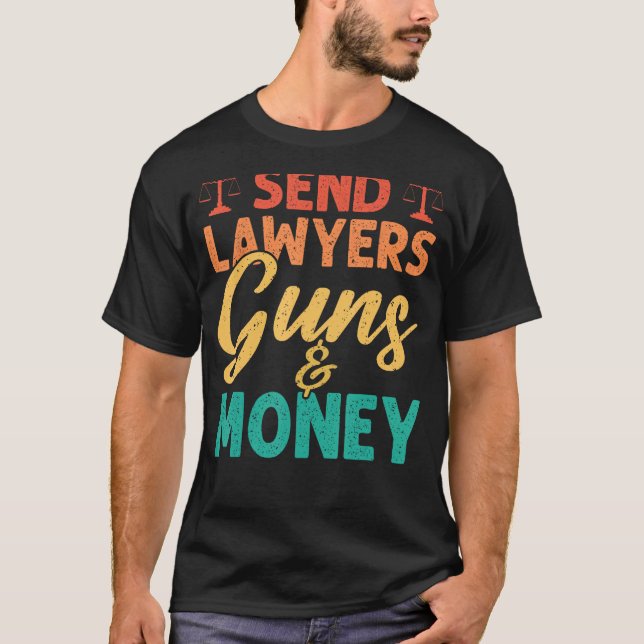 Camiseta Enviar Armas E Estilo De Retrô De Dinheiro Para Ad (Frente)