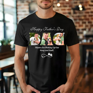 Camiseta Enviar foto Feliz Dia dos Pais Dono de cachorro en