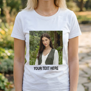 Camiseta enviar imagem Foto personalizada e texto Personali