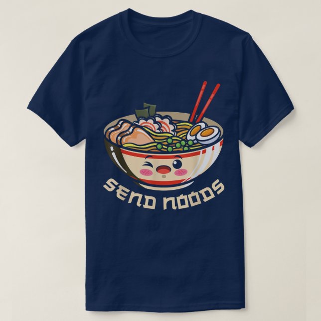 Camiseta Enviar Noods Ramen Bowl Kawaii Japonês Noodles Ani (Frente do Design)