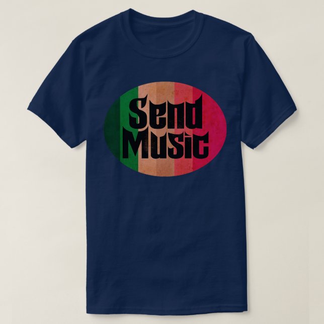Camiseta Enviar Vintagem de Música (Frente do Design)