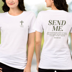 Camiseta Envie-me Igreja Nome Alcance Cristiano