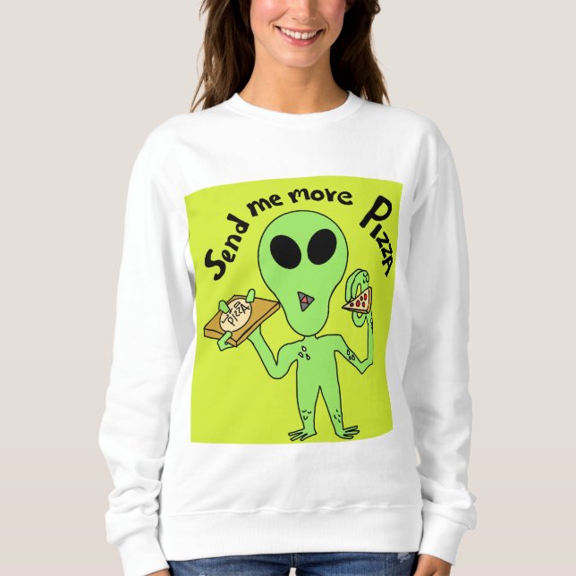 Camiseta envie-me mais pizza ufo (Frente)