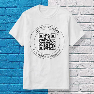 Camiseta Envie Seu Próprio Código QR e Texto Personalizável